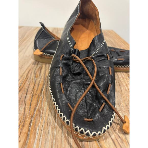 Spring Step Berna Leather Flats Black Size 42 - Picture 2 of 10